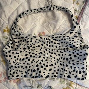 Vitality x Chloe Dalmatian print halter bra